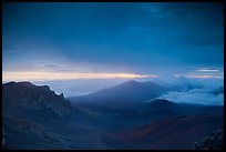 Haleakala crater and rain clouds at sunrise. Haleakala National Park ( color)