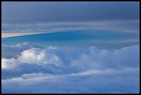 Mauna Loa between clouds, seen from Halekala summit. Haleakala National Park ( color)