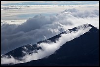 Crater ridges with clouds. Haleakala National Park ( color)