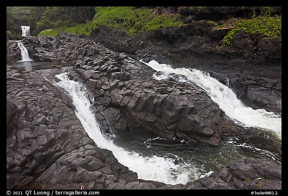Pipiwai Stream, high water. Haleakala National Park, Hawaii, USA.