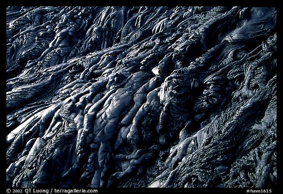 Ripples of hardened pahoehoe lava. Hawaii Volcanoes National Park