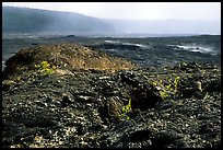 Volcanic landscape of lava field near Mauna Ulu crater. Hawaii Volcanoes National Park ( color)
