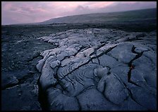 Fresh lava with cracks showing molten lava underneath. Hawaii Volcanoes National Park ( color)