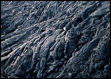 Ripples of hardened pahoehoe lava. Hawaii Volcanoes National Park ( color)