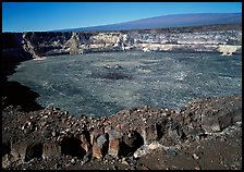 Crack, Halemaumau crater overlook,  Mauna Loa, early morning. Hawaii Volcanoes National Park ( color)