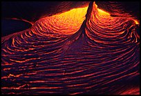 Close-up of red lava at night. Hawaii Volcanoes National Park ( color)