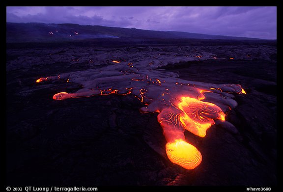 Kilauea lava flow at dawn. Hawaii Volcanoes National Park (color)