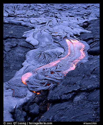 Fluid lava flow detail. Hawaii Volcanoes National Park (color)
