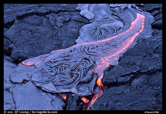 Molten Lava flowing. Hawaii Volcanoes National Park (color)