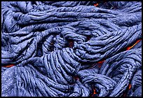 Braid-like pattern of pahoehoe lava. Hawaii Volcanoes National Park ( color)