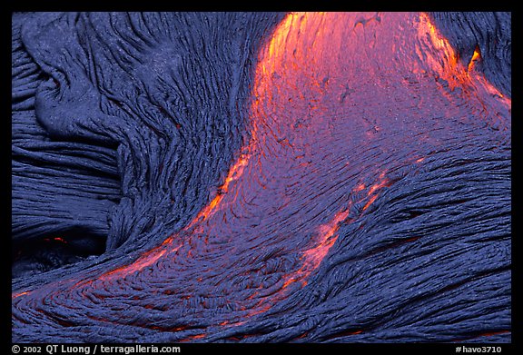 Close-up of red lava flow. Hawaii Volcanoes National Park (color)