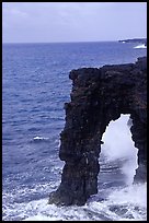 Holei Sea Arch in the morning. Hawaii Volcanoes National Park, Hawaii, USA. (color)