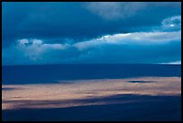 Light, shadows and clouds over Mauna Loa summit. Hawaii Volcanoes National Park ( color)