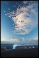 Halemaumau crater smoke and cloud at sunrise, Kilauea. Hawaii Volcanoes National Park ( color)