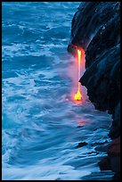 Lava spigot at dawn. Hawaii Volcanoes National Park ( color)
