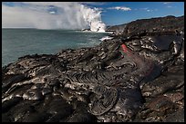Molten lava flow at the coast. Hawaii Volcanoes National Park ( color)