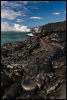 New coastal lava flow. Hawaii Volcanoes National Park ( color)