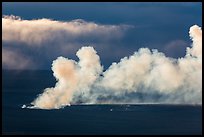 Halemaumau volcanic plume at sunrise from Mauna Loa. Hawaii Volcanoes National Park ( color)