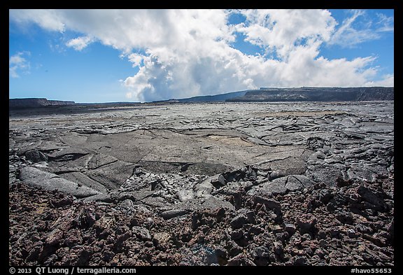 Mauna Loa Summit Crater from North Pit. Hawaii Volcanoes National Park, Hawaii, USA.