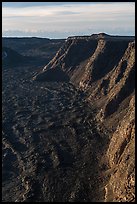 Tall cliffs seen from Mauna Loa summit. Hawaii Volcanoes National Park, Hawaii, USA. (color)