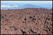 Aa lava field on Mauna Loa and Puu Waawaa summit. Hawaii Volcanoes National Park ( color)