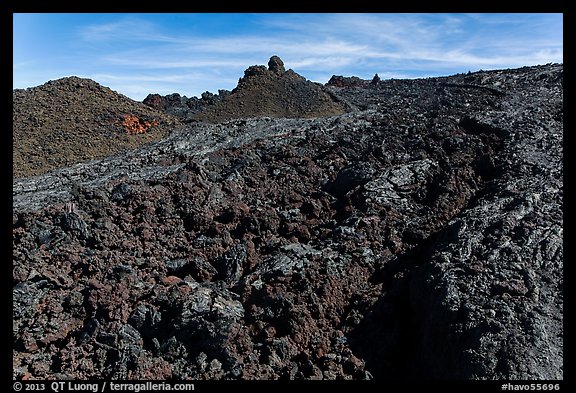 Field of aa lava, Mauna Loa. Hawaii Volcanoes National Park (color)