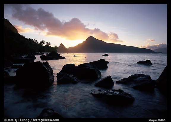 Sunrise from South Beach, Ofu Island. National Park of American Samoa (color)