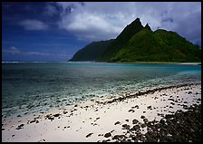 Sand beach and Ofu Island seen from Olosega. National Park of American Samoa ( color)