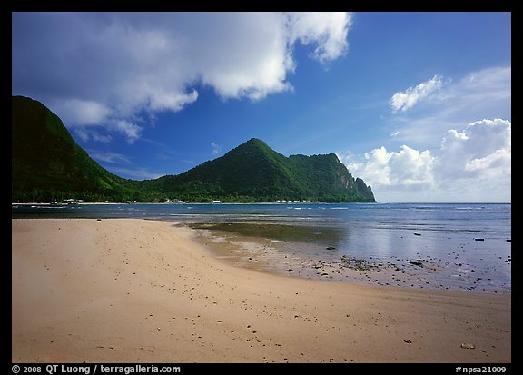 Sand beach in Vatia Bay, Tutuila Island. National Park of American Samoa