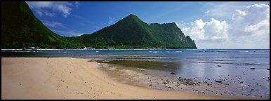 Sandy beach, Tutuila Island. National Park of American Samoa (Panoramic color)