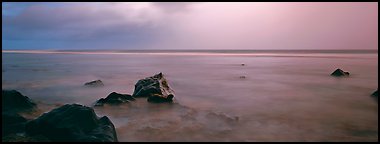 Seascape with storm light. National Park of American Samoa (Panoramic color)