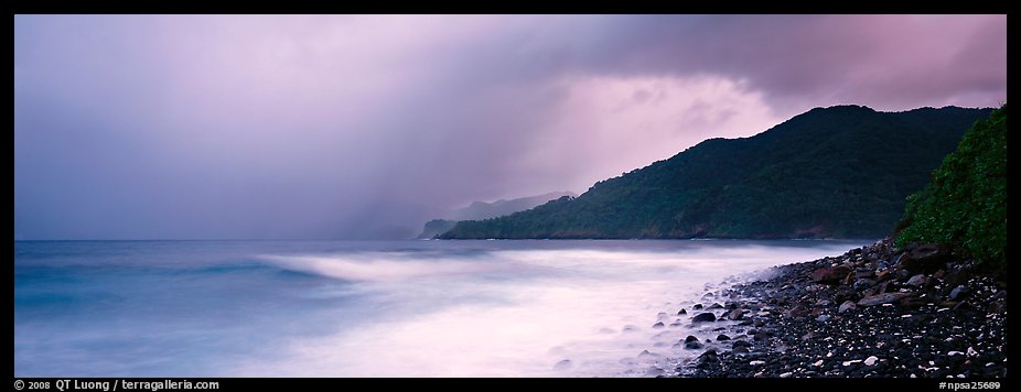 Seascape with storm clouds and foamy ocean, Tutuila Island. National Park of American Samoa (color)