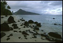 Balsalt boulders on South Beach, Ofu Island. National Park of American Samoa
