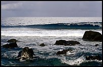Boulders and surf, Tau Island. National Park of American Samoa ( color)