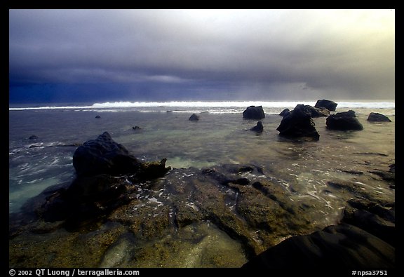 Approaching storm over ocean, Siu Point, Tau Island. National Park of American Samoa