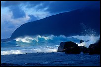 Surf and sea cliff, Siu Point, Tau Island. National Park of American Samoa (color)