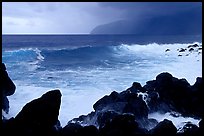 Boulders, crashing waves, and wild coastline, Siu Point, Tau Island. National Park of American Samoa ( color)