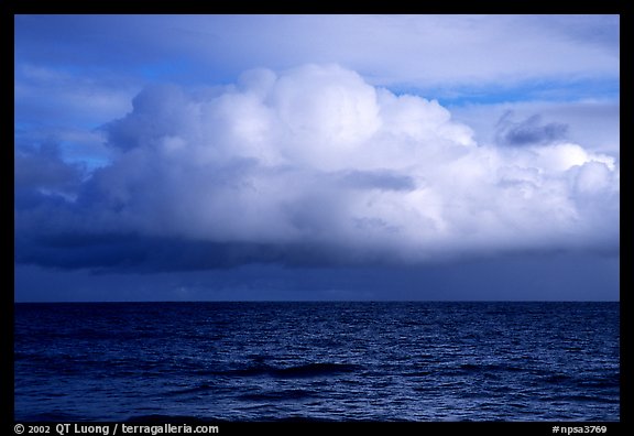 Cloud above the ocean, Tau Island. National Park of American Samoa