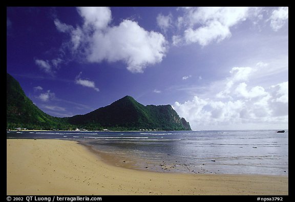 Sand beach in Vatia Bay, Tutuila Island. National Park of American Samoa (color)