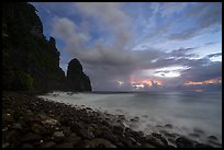 Pola Island at dawn, long exposure. National Park of American Samoa ( color)