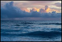 Set of waves and cloud formatins at sunrise. National Park of American Samoa ( color)