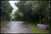 Park sign and road, Ofu Island. National Park of American Samoa ( color)