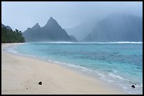 Ofu Beach in the rain. National Park of American Samoa ( color)