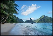 Ofu South Beach, Sunuitao Peak and Piumafua Mountain. National Park of American Samoa ( color)