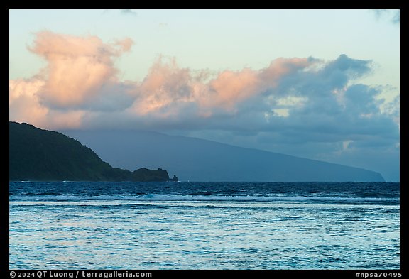 Tau Island from Ofu Beach, sunset. National Park of American Samoa (color)