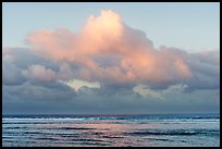 Tropical clouds over Asaga Strait and Pacific Ocean at sunrise, Ofu Island. National Park of American Samoa ( color)