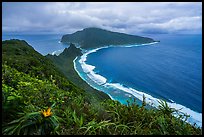 Ofu South Beach and Olosega Island from Tumu Mountain. National Park of American Samoa ( color)