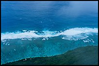 Lagoon and ocean from above with clouds, Ofu Island. National Park of American Samoa ( color)