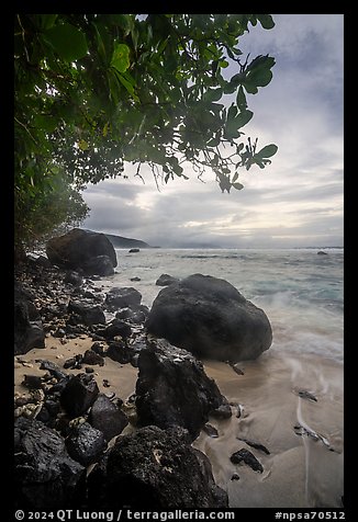 Boulders on Ofu Beach. National Park of American Samoa (color)