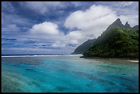 Asaga Strait and Sunuitao Peak at midday, Ofu Island. National Park of American Samoa ( color)